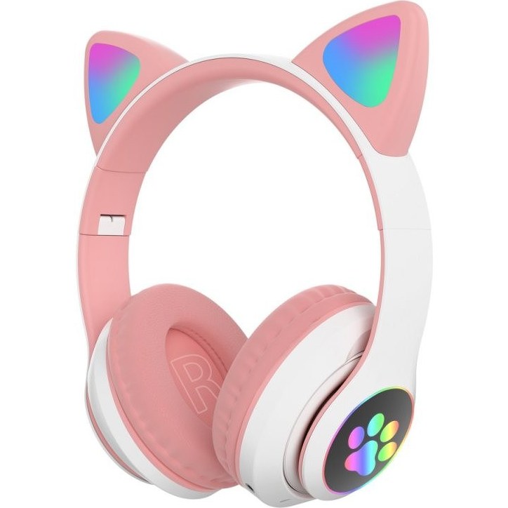 هدفون بلوتوثی گربه‌ای MZ-023 رم‌خور با چراغ RGB