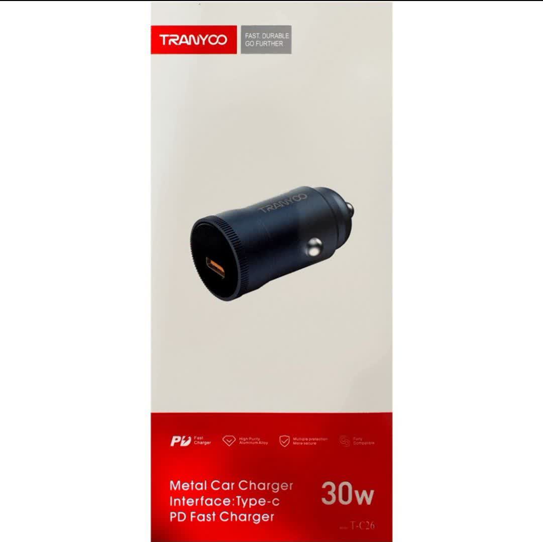 شارژر فندکی 30 وات ترانیو Tranyoo مدل T-C26 اورجینال شارژ فوق سری