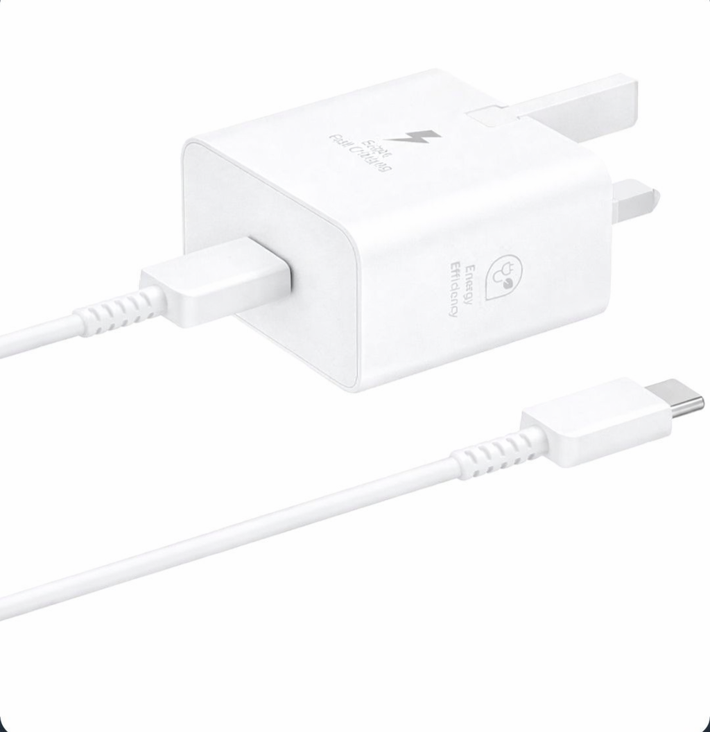 شارژر سامسونگ مدل EP-T2510 25W سه پین همراه کابل اصل ساخت ویتنام و تبدیل 3 به 2 هدیه  ۶ ماه گارانتی