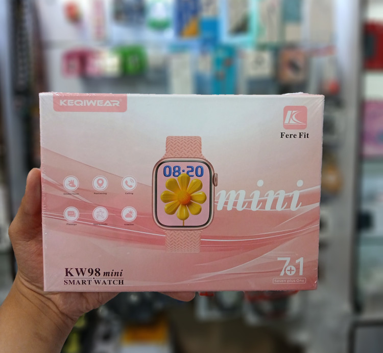 ساعت هوشمند دخترانه KW98 Mini سایز ۳۸ میلیمتر با ۷ بند
